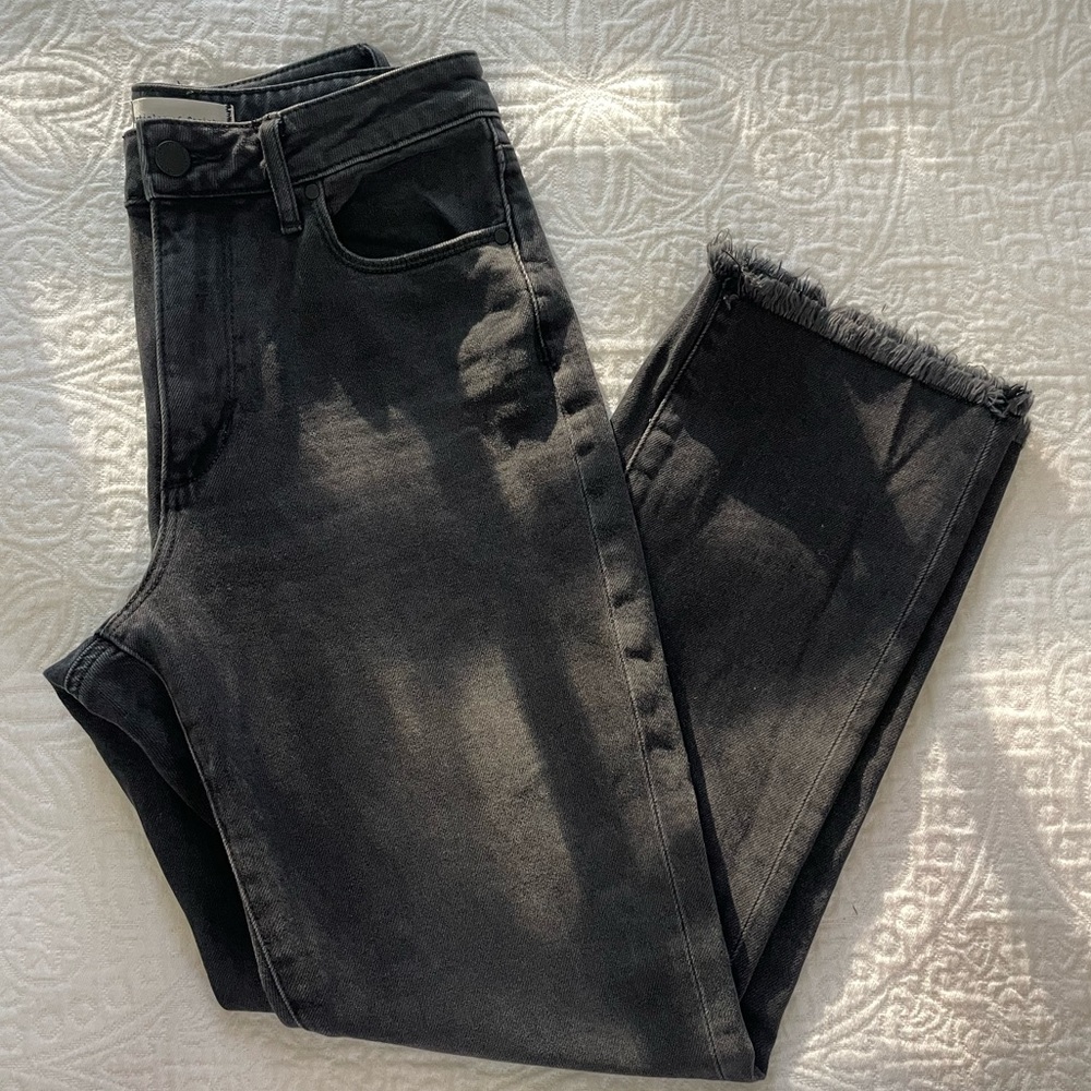 Articles of Society Kate high-waist straight leg ankle crop jeans